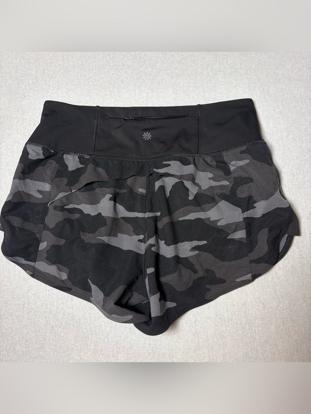 Athleta Black & Gray Camo Athletic Shorts XS